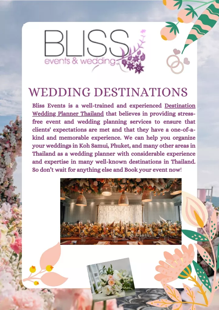 wedding destinations bliss events is a well