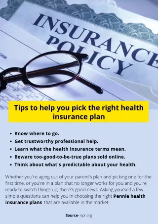Tips to help you pick the right health insurance plan