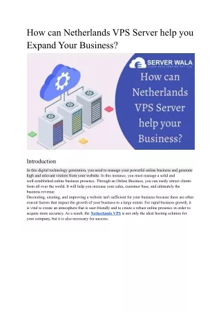 how can netherlands vps server help you expand