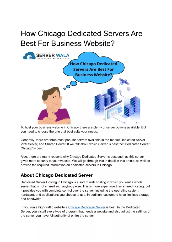 how chicago dedicated servers are best