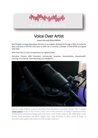 Voice Over Artist
