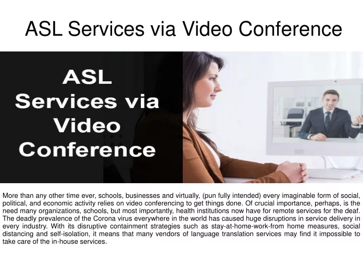 asl services via video conference