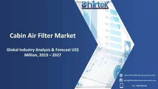cabin air filter market global industry analysis