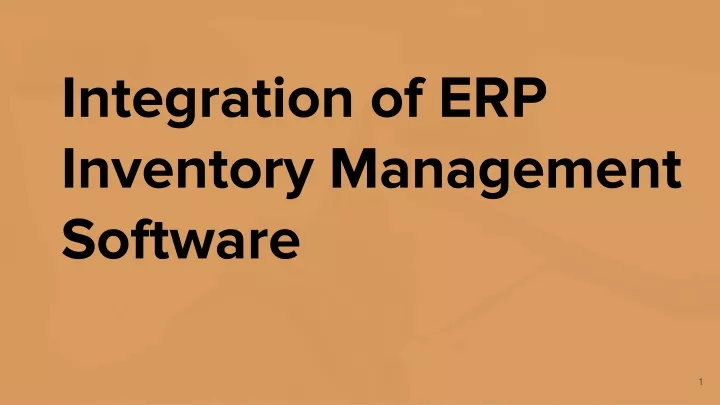 integration of erp inventory management software