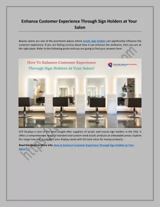 enhance customer experience through sign holders