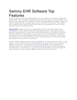 sammy ehr software top features if you re looking