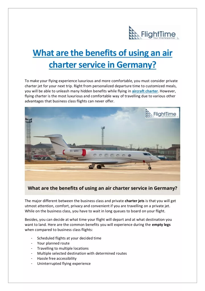 what are the benefits of using an air charter