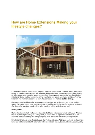 how are home extensions making your lifestyle