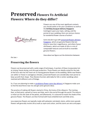 preserved flowers vs artificial flowers where