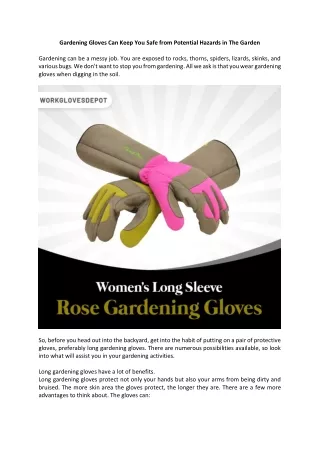 gardening gloves can keep you safe from potential