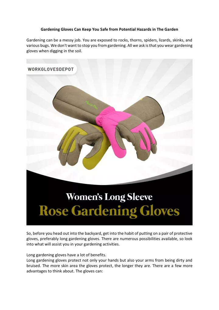 gardening gloves can keep you safe from potential