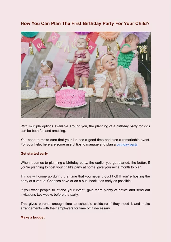 how you can plan the first birthday party