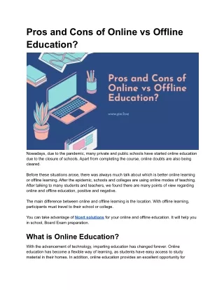 pros and cons of online vs offline education