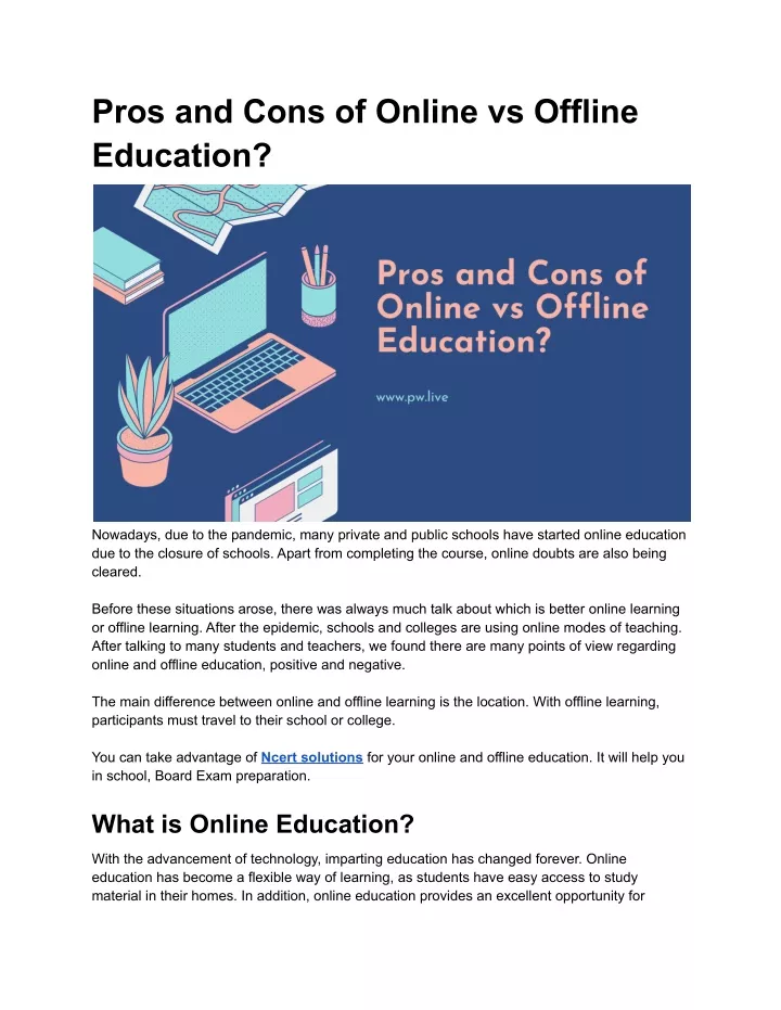 presentation on pros and cons of online education