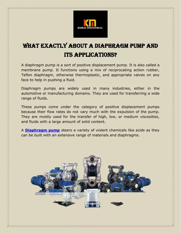 what exactly about a diaphragm pump and what
