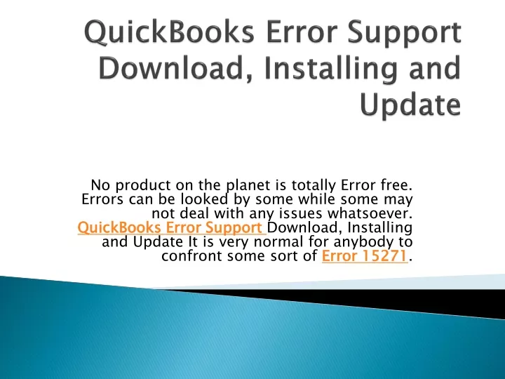 quickbooks error support download installing and update