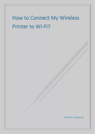 How to Connect My Wireless Printer to WiFi
