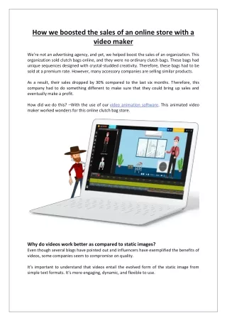 Vidtoon - How we boosted the sales of an online store with a video maker
