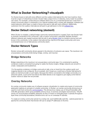 What is Docker Networking
