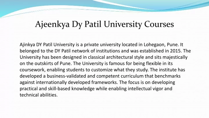 ajeenkya dy patil university courses