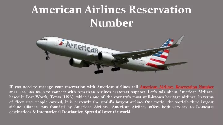 american airlines reservation number