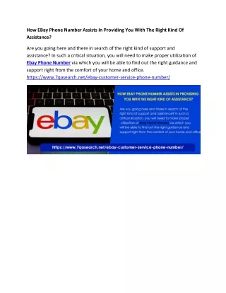 how ebay phone number assists in providing