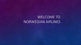 welcome to norwegian airlines