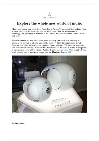 Explore the whole new world of music