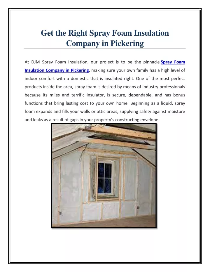 get the right spray foam insulation company