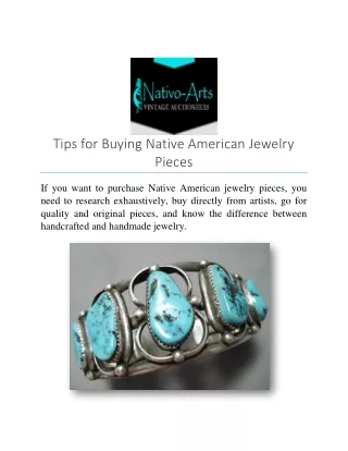 Tips for Buying Native American Jewelry Pieces