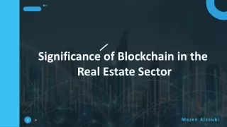 Significance of Blockchain in the Real Estate Sector