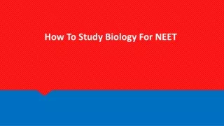 how to study biology for neet