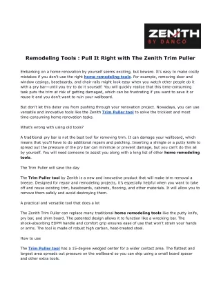 Article - Pull It Right with the Zenith Trim Puller.docx