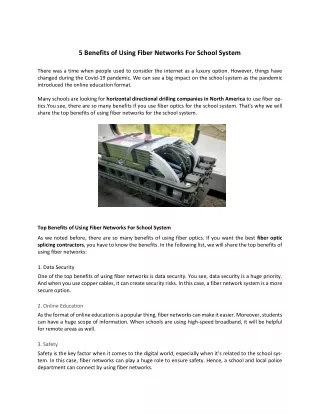 5 benifits of using fiber networks for school system
