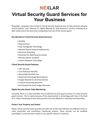 virtual security guard services for your business
