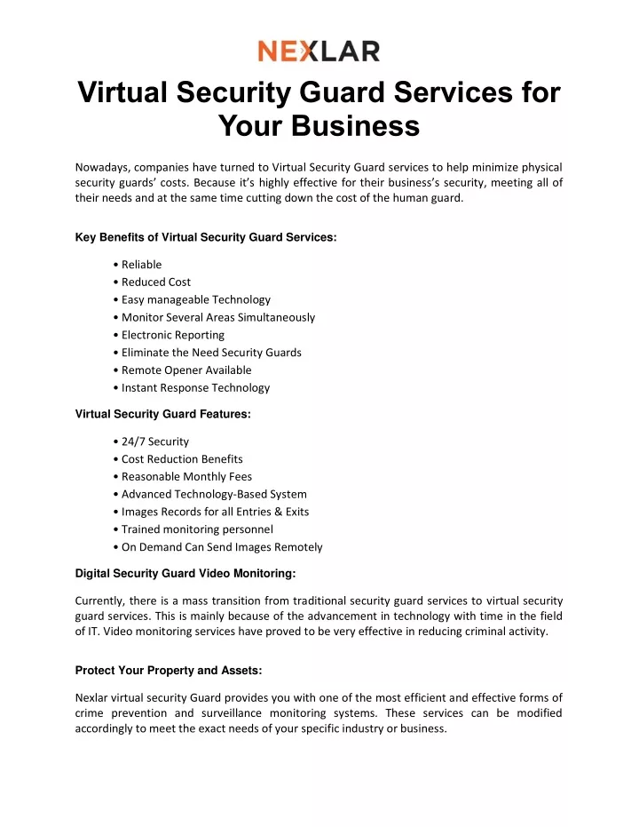 virtual security guard services for your business