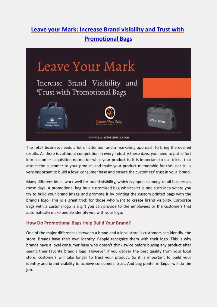 leave your mark increase brand visibility