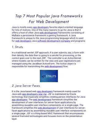 top 7 most popular java frameworks