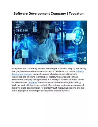 software development company tecdatum