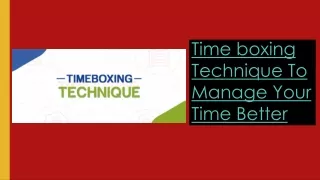 time boxing technique to manage your time better