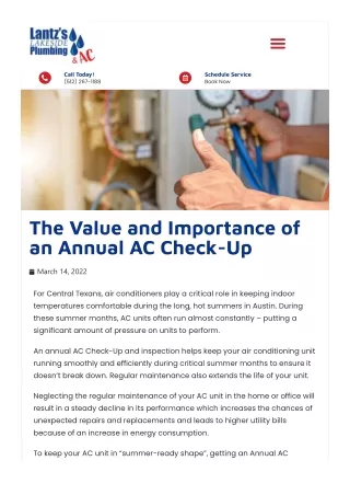 Importance of an Annual AC Check-Up