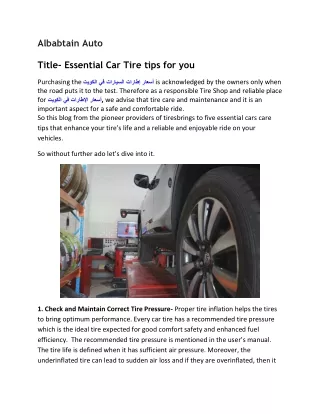 albabtain auto title essential car tire tips