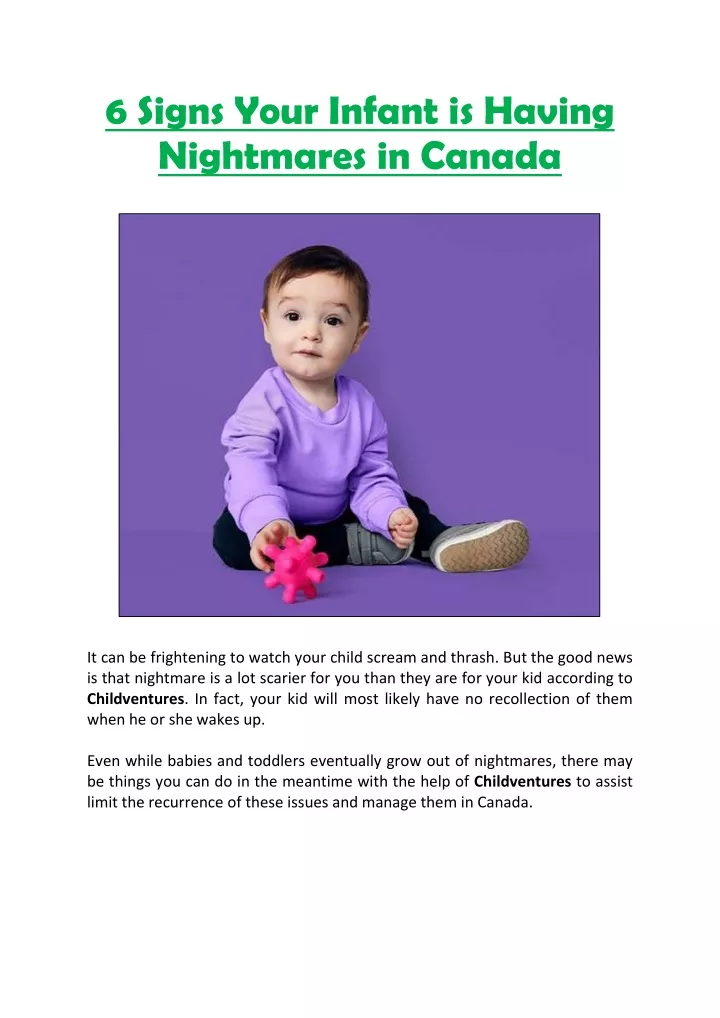 6 signs your infant is having nightmares in canada