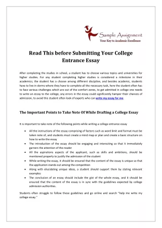 read this before submitting your college entrance