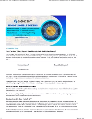 non fungible token report how blockchain