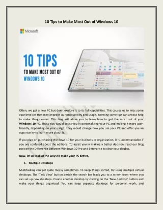 10 tips to make most out of windows 10