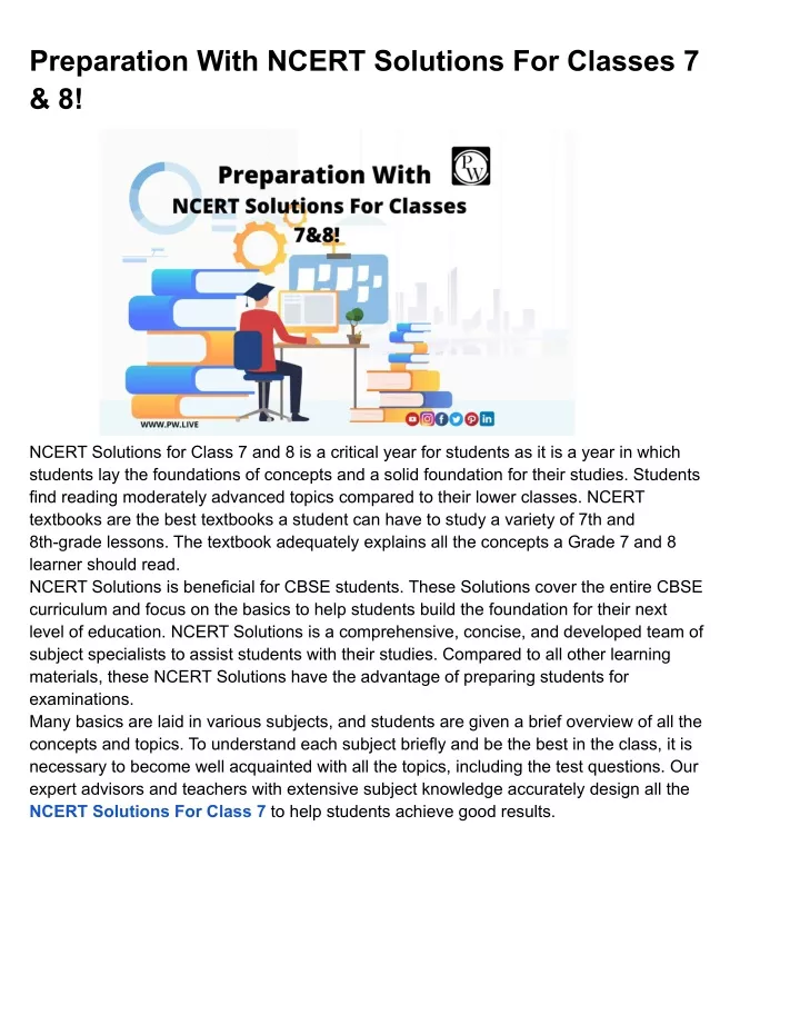 preparation with ncert solutions for classes 7 8