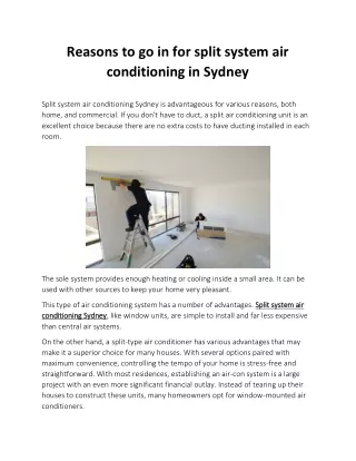 Reasons to go in for split system air conditioning in Sydney