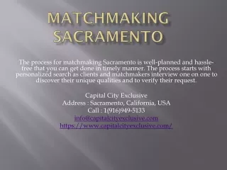 Matchmaking Sacramento