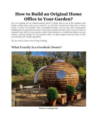 how to build an original home office in your